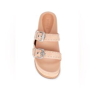 Schutz x Revolve Sirah Flatform Slide in True Beige - Women Size 9